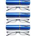 Vevesmundo Metal Reading Glasses - Compact Lightweight Spring Hinge Classic - 3 Piece Set Blue 2.0x - Perfect Reading Aid with Metal Etui - Buy Online on GoSupps.com