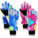 2 Pairs Kids Winter Snow Waterproof Warm Ski Glove Unisex Anti-Slip Thermal Watercolor Gloves for Cold Weather Boys and Girls Regular Style