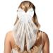 Gjinxi Bridal Hair Bow Veil Vintage Wedding Hairclip Pearl Ribbon Long Hairpin Bride Headband Bachelorette Party Decoration Accessories Bride Shower Gift Hairholders Bridesmaid Favors Barrettes(White)