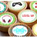 Gaming 24 pre-cut edible party decorations Wafer Paper Cupcake Topper Cake