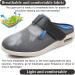 Extra Wide Diabetic Shoes for Men & Women - Adjustable Orthopedic Slippers for Plantar Fasciitis, Non-Slip Sandals for Seniors - Light Blue - Buy Online on GoSupps.com