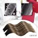 Moresoo 24 Inch Black Balayage Tape in Human Hair Extensions | Natural Ombre to Dark Brown with Dark Blonde | Invisible Tape | 20 Pieces/50g - Buy Online on GoSupps.com