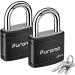 Puroma 2 Pack Keyed Padlock with 3 Keys, 1.1 Inch Locker Lock 40mm Heavy-Duty Locks for Gate Fence Hasp Cabinet Toolbox School Gym Locker (Black)