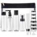 Toureal 15 Pieces Empty Travel Bottles Set (Max.100ml) Leather Travel Size Containers Travel Bottles for Cosmetics Airplane (Transparent)