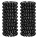 Jesslab spiral hair gum 20 pieces of lane phone cable hair gum without wrinkle spiral bracelet plastic coil ponytail holder no-damage headband hair jewelry for girls women gift black