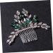 Ipetboom Bridal Comb Crystal Hair Comb Hair Side Flower Hair Combs Green Rhinestone Hair Clip Crystal Headpiece Styling Hair Clips Alloy Western Style Accessories Dinner Party - Buy Online on GoSupps.com