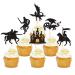 24 pieces dragon theme cupcake topper mythical stories Torte decoration picks realistic cake attachment tortendendeko young wedding birthday event party animals topic party decoration care dragon-2