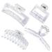 CHAOBANG 4 pcs Transparent Hair Clips 4.33Inch for Thick/Fine/Thin Hair Women Girls Strong Hold Teeth Interlocking Women's Large and Small Hair Clips (Transparent hair clips)