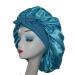 XL Satin Silk Sleep Bonnet for Women - Aqua Blue Night Cap for Curly Hair, Braids, & Wigs - Buy Online on GoSupps.com