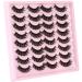 Winifred 16 Pairs Russian Strip Natural Wispy False Eyelashes - Cat Eye D Curl Soft Volume Lashes Pack for Reusable Fluffy Look - Buy Online on GoSupps.com