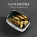 Golden Plant Leaves Pill Box - Portable Square Medicine Organizer for Travel - Ideal Travel Accessory - Buy Online on GoSupps.com