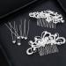 24-Piece Wedding Bridal Hair Combs and U-Shaped Pearl Hair Pins Set - Crystal, Pearl, and Rhinestone Hair Accessories for Brides and Bridesmaids - Buy Online on GoSupps.com