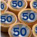 24 50th blue grey silver edible party decorations Iced/Icing Cupcake Topper Edible Fairy Cake Bun Toppers Round
