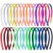 Duufin 30 Pieces Plain Headbands Satin Craft Headband 1cm DIY Headband Colorful Satin Coverd Headband for Girls and Women 30 Colors Multicolored 0.4 Inch (Pack of 30)