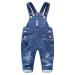 KIDSCOOL SPACE Baby Boy Girl Jean Overalls Toddler Ripped Denim Cute Workwear 2-3 Years Blue-2082