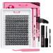 DIY Lash Extension Kit 280pcs Lash Clusters D Curl Eyelash Extension Kit Individual Lashes with Lash Bond and Seal Lash Remover Lash Applicator Easy to Apply at Home(40D-9-15mix Kit) 9-15 mix 40D-D Kit (G)