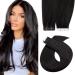 Elailite real hair extensions tape in #1b natural black 20 pieces invisible glue hair extension adhesive strip real human hair 30cm 30g