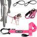 Bike and Dog - dog leash and dogs for the bike dishes with 3 rings 2 of which side including 2 special bicycle bridles.Patented.Dog leash and dog harness XS pink
