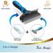 Fur Magic Double Sided Deshedding Comb for Dogs and Cats - Blue - Long and Medium Hair - Buy Online on GoSupps.com