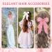 FEXPDL Pack of 2 Hair Bows for Women Pink Bow Hair Clip White Hair Clips for Girls Solid Color Large Bowknot Hairpin Hair Clip Satin Hair Bow Black+PINK - Buy Online on GoSupps.com