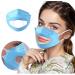Adult Transparent Lips Solid Disposable Face_Masks 3Ply Earloop Disposable Dust Face Cover Outdoor Face Covering Blue As shown - Buy Online on GoSupps.com