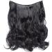 Buy Dark Black Hairpiece Extensions with Invisible Wire | Thickening Wavy Weft Hair Extensions - 40 cm - Buy Online on GoSupps.com