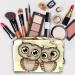 Multifunctional Cartoon Owl Waterproof Cosmetics Bag - Travel Makeup Organizer for Brushes & Lipsticks | 18.5x7.5x13cm - Buy Online on GoSupps.com