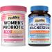 Vitalibre Probiotics for Women 100 Billion CFU 15 Strains 30 Capsules and 120 Capsules Magnesium Citrate 420mg with Vitamin D3 & B6