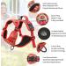 Heele Dog Crockery & Reflective No-Pull Harness for Small Dogs - Adjustable Padded Breast Harness & Dish in XS Flower Red - Buy Online on GoSupps.com