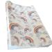 The Gilded Bird Wedge Baby Changing Mat w/Raised Sides Change Pad 69cm x 44cm Extra Thick Wipeable (Rainbow on White)