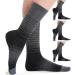 FITRELL 4 Pack Women's Merino Wool Hiking Socks Wicking Cushioned Warm Thermal Walking Boot Crew Socks Black*4 Small