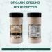 Organic White Pepper Ground Fine 4oz (113g) - Non-GMO, Freshly Packed for Freshness - Bulk White Pepper Powder for Refill - Buy Online on GoSupps.com