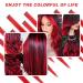12 PCS Red Hair Extensions Party Highlights - 22 inch Colored Hairpieces Clip in Synthetic Hair Extensions for Halloween - SOYZMYX - Buy Online on GoSupps.com