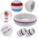 Yolev Striped Welding Band Set | Sports Headband & Bracelets for Men & Women - Red Blue White - Buy Online on GoSupps.com