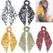 Hair Scrunchies Scarves 2 in 1 Chiffon Scarf Scrunchie Floral Hair Ribbon Tail Ponytail Flower Pattern Printed Long Bow Knotted Fashion Vintage Bandana Scrunchy for Women Lady Girls (5pcs) Vintage Floral 5 pcs