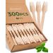 Wooden Disposable Forks - 300 Piece Wood Compostable Forks - Eco-Friendly Biodegradable Utensils for Party - Free From Plastic Cutlery Set - Disposable Cutlery Fork for Eating - Compostable Utensils