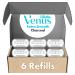 Gillette Venus Extra Smooth Charcoal Women's Razor Blade Refills, 6 Count Charcoal Refills (6ct)