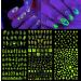6 Sheets Luminous Nail Art Stickers 3D Self-Adhesive Nail Art Supplies Nail Decals 6 Sheets Butterfly Nail Art Stickers Flame Star Moon Designer Stickers Heart for Acrylic Nails Design Nail Art Decorations