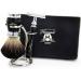 5-Piece Black Shaving Set - Badger Hair Brush Razor Options Holder & Soap - Perfect Gift for Men - Buy Online on GoSupps.com