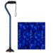 NOVA Medical Products Sugarcane, Walking Cane with All Terrain Rubber Quad Tip Base and Carrying Strap, Waves Design, Blue Rain