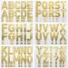 232 Pieces 24 Sheets Large Letter Stickers Big Font Alphabet Letter Number Stickers 2.5 Inch Self Adhesive Letters Number Kit Mailbox Stickers for Mailbox Presentation (Gold  Letter) Gold Letter