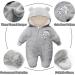 Vine Baby Hooded Fleece Romper Snowsuit - Grey, 3-6 Months | Infant Footed Jumpsuit Outfit - Buy Online on GoSupps.com