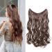 Silk-Co hair extension with rubber band adjustable Secrets hair part synthetic extensions with cord invisible corrugated extensions for women medium brown 60cm 60 cm medium brown