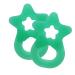 Dentistar Beißring 2 Set-Teether for Babies & toddlers from 3 months-Baby bite ring with a handle made of soft material for dental aid & massage-Made in Germany-green transparent