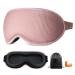 Sleep Eye Mask for Women Men 100% Light Blocking 3D Sleeping Zero Eye Pressure Eye Cover Eyelash Friendly Ultra Soft& Comfortable Night Blindfold with Adjustable Strap for Travel Nap-Pink