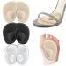 Metatarsal Pads-Heel Inserts for Women Ball of Foot Cushions Arch Support for All Day Pain Relief and Comfort Reusable Heel Pads Inserts for Too Big Shoe-3Pairs Beige+black+clear