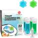 Simple Life Toilet Bowl Cleaner, Fresh Flower Gel Stamp, Stops Limescale and Stains with Air Freshening Scent, Deodorizing Clean, Blue & Green, 32 Stamps, Pack of 4 32 Stamps Blue & Green