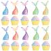Cyodoos 25Pcs Mermaid Tails Cupcake Toppers Mermaid Tail for Mermaid Party Decoration Baby Shower Party Supplies (two-sided)