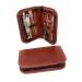 Personalised Male Travel Brown PU Leather Manicure Grooming Gift Set - Engraved Mens Gift