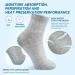 LIN Diabetic Socks for Men & Women - Non-Binding Circulatory Extra Wide Top - Quarter/Gray - 10-13 - 4 Pairs - Buy Online on GoSupps.com